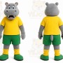 Gray Hippopotamus Mascot Costume for Events and Promotions