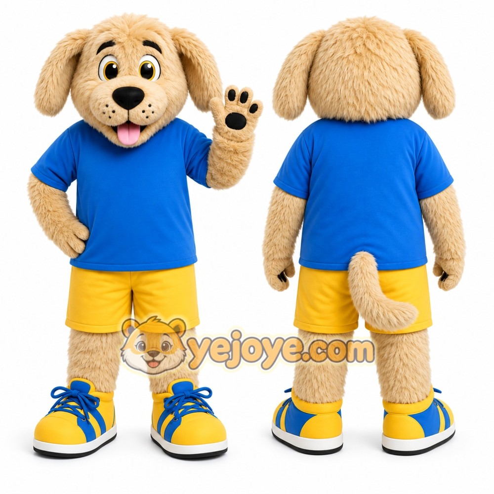 Beige Dog Mascot Costume for Events and Promotions Beige Dog Mascot Costume for Events and Promotions