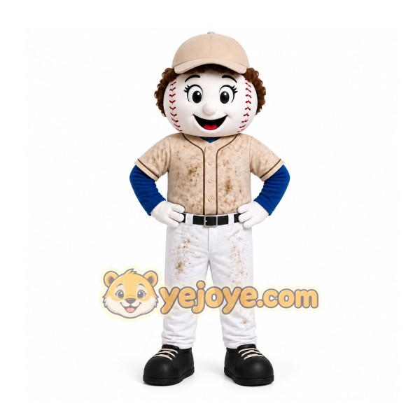 White Baseball Player Mascot Costume for Events and Promotions