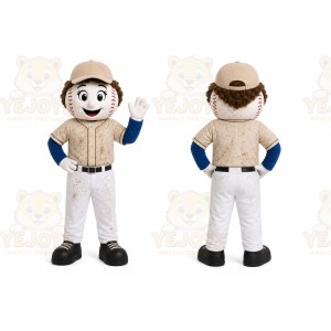 White Baseball Player Mascot Costume for Events and Promotions
