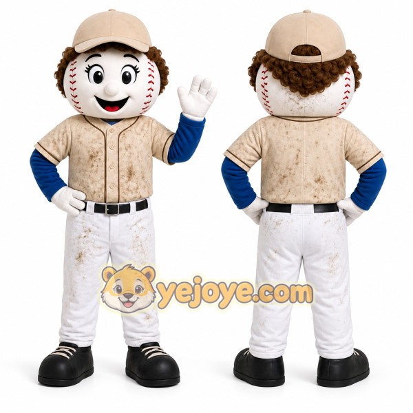 White Baseball Player Mascot Costume for Events and Promotions