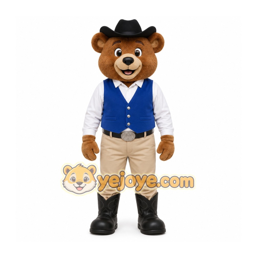Beige Cowboy Mascot Costume for Events and Promotions