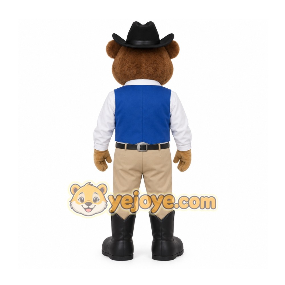 Beige Cowboy Mascot Costume for Events and Promotions