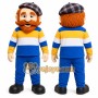 Blue Man With Beard And Cap Mascot Costume for Events and Promotions