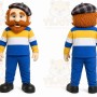 Blue Man With Beard And Cap Mascot Costume for Events and Promotions
