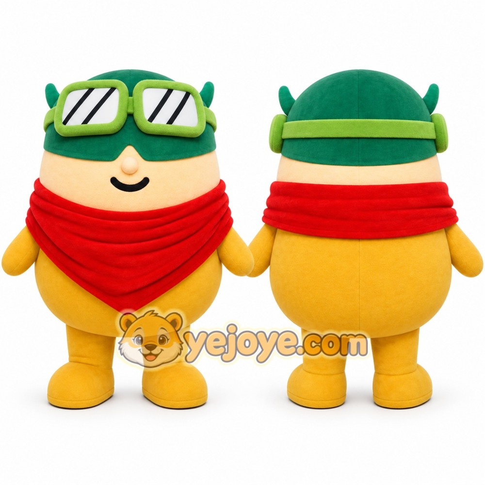 Yellow Round Character With Goggles Mascot Costume for Events and Promotions Yellow Round Character With Goggles Mascot Costume for Events and Promotions