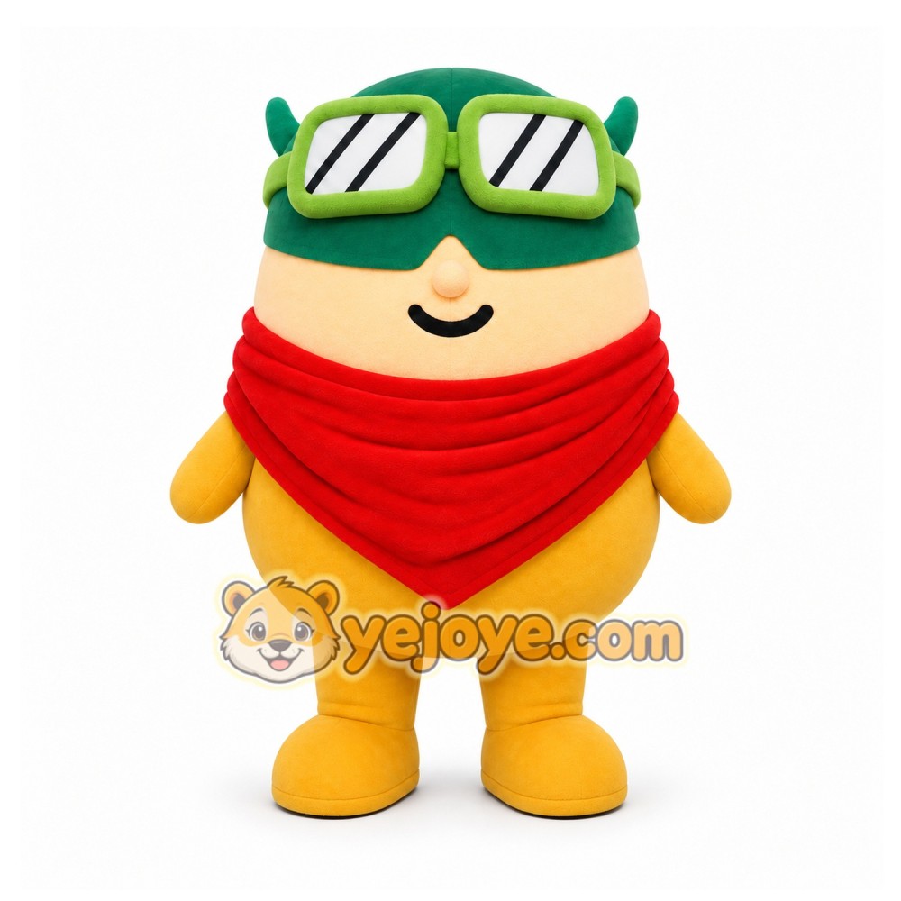 Yellow Round Character With Goggles Mascot Costume for Events and Promotions Yellow Round Character With Goggles Mascot Costume for Events and Promotions
