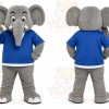 Gray Elephant Mascot Costume for Sports Events