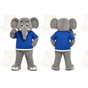 Gray Elephant Mascot Costume for Sports Events