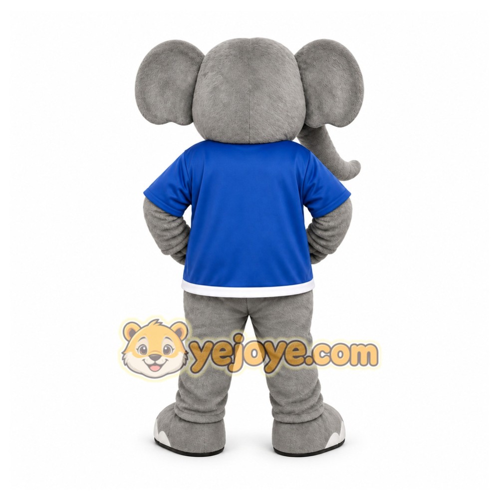 Gray Elephant Mascot Costume for Sports Events