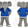Gray Elephant Mascot Costume for Sports Events