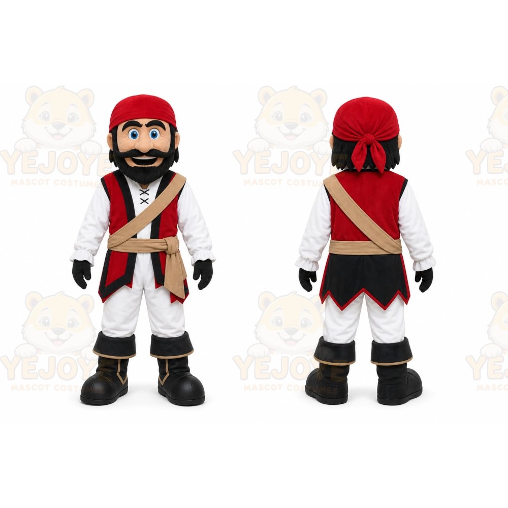 White Pirate Mascot Costume for Events and Promotions