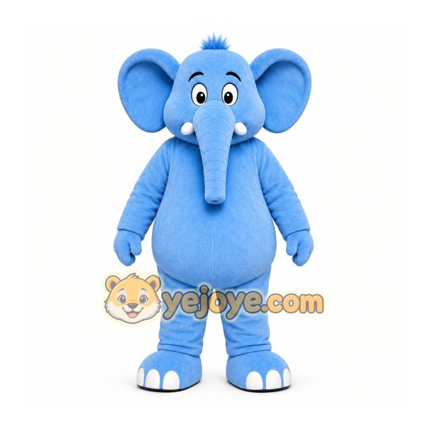 Blue Elephant Mascot Costume for Children's Events