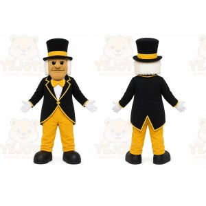 Black Gentleman Mascot Costume for Corporate Events