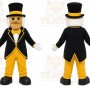 Black Gentleman Mascot Costume for Corporate Events
