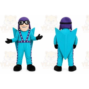 Blue Pilot Mascot Costume for Events and Promotions