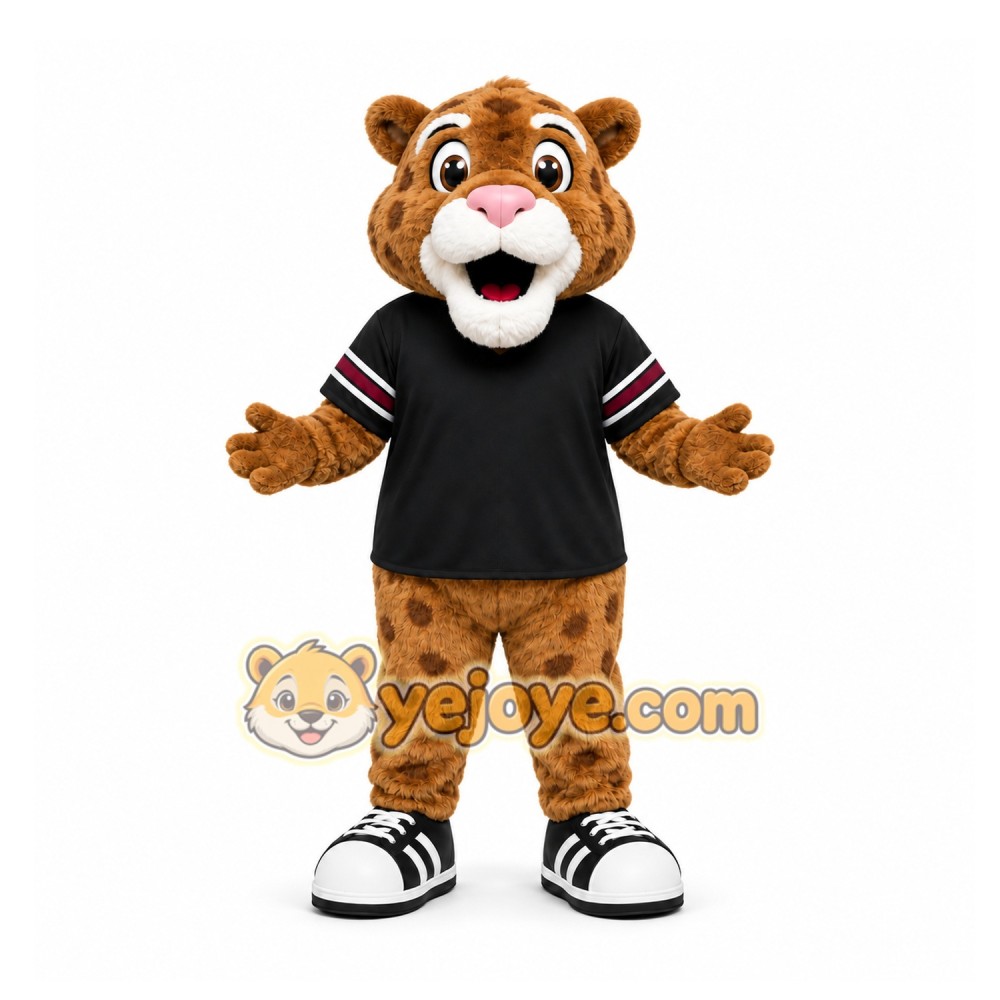 Brown Leopard Mascot Costume for Sports Events Brown Leopard Mascot Costume for Sports Events