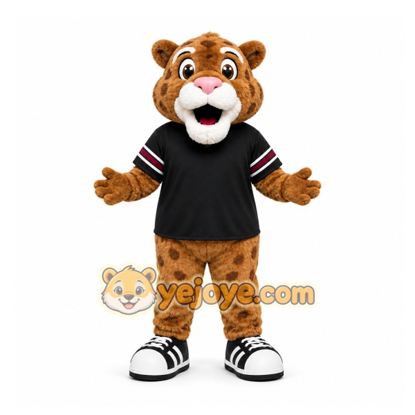 Brown Leopard Mascot Costume for Sports Events