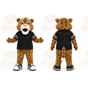 Brown Leopard Mascot Costume for Sports Events