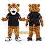 Brown Leopard Mascot Costume for Sports Events