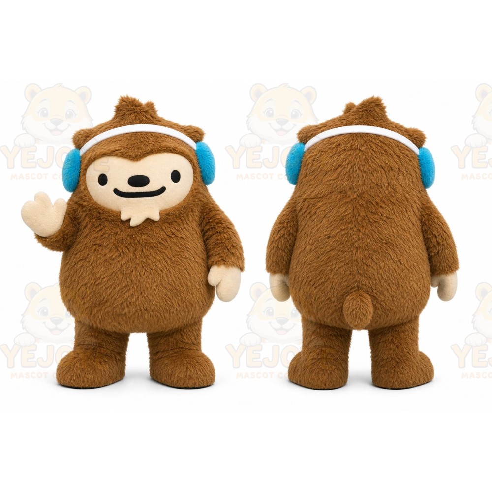 Brown Monster Mascot Costume for Children's Events