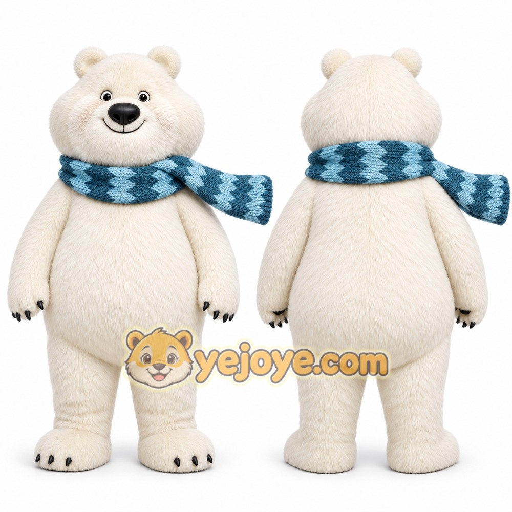 White Polar Bear Mascot Costume for Holiday Events White Polar Bear Mascot Costume for Holiday Events