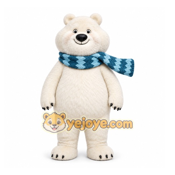 White Polar Bear Mascot Costume for Holiday Events