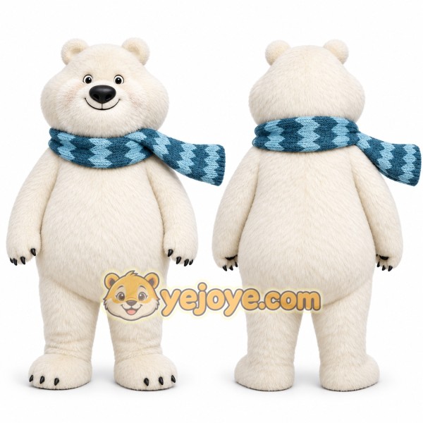 White Polar Bear Mascot Costume for Holiday Events