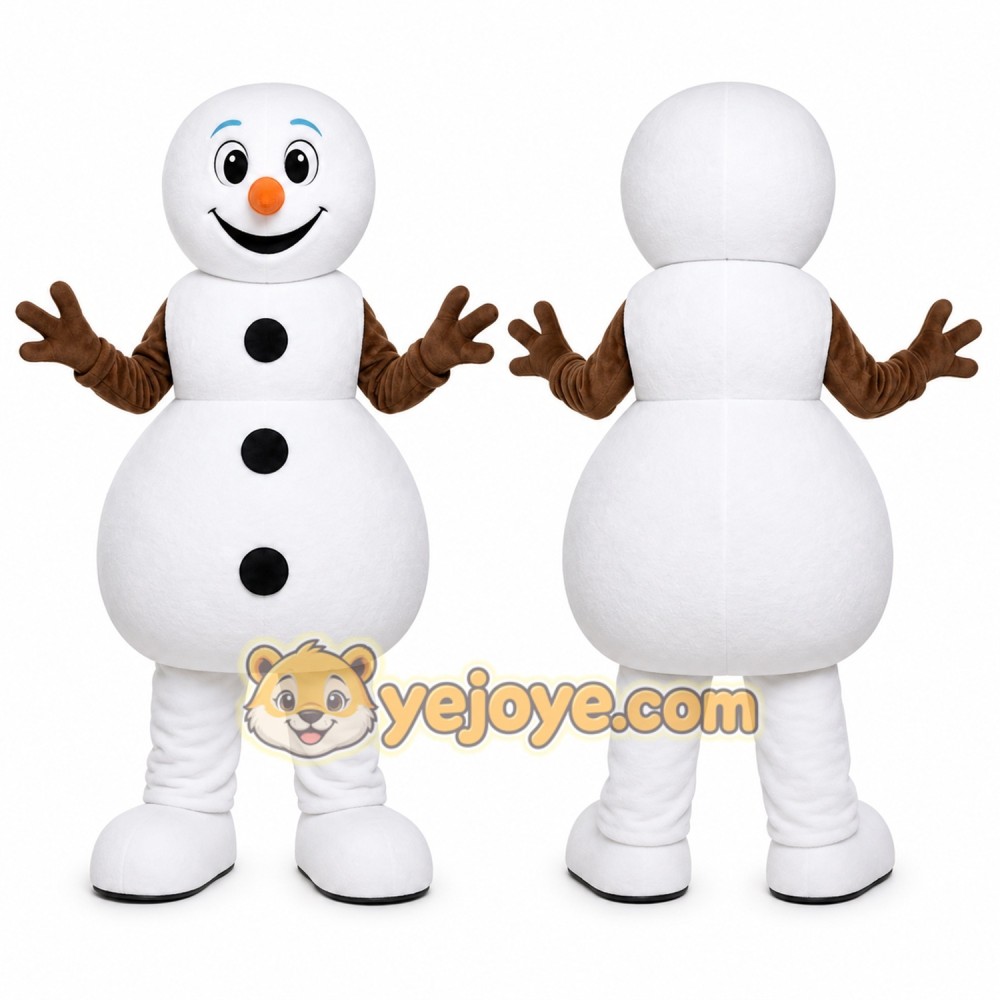 White Snowman Mascot Costume for Holiday Events White Snowman Mascot Costume for Holiday Events