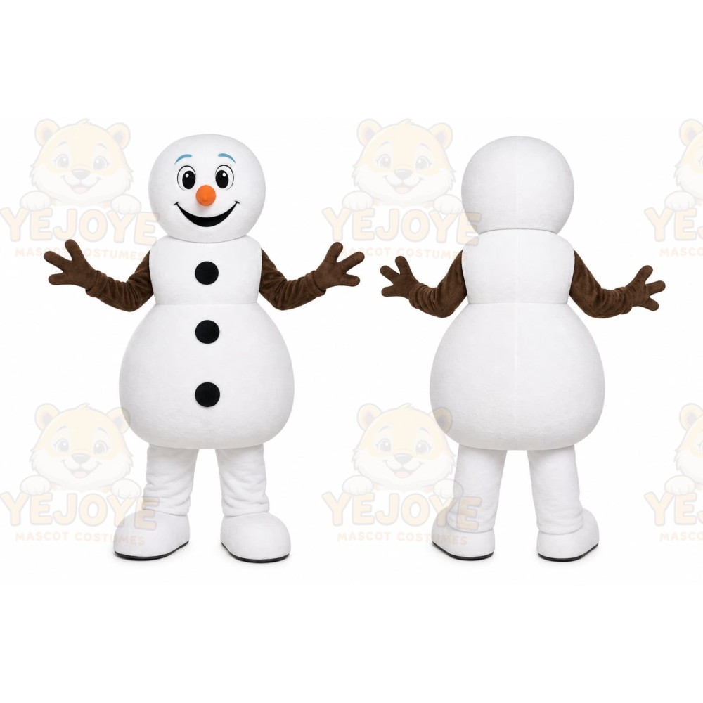 White Snowman Mascot Costume for Holiday Events