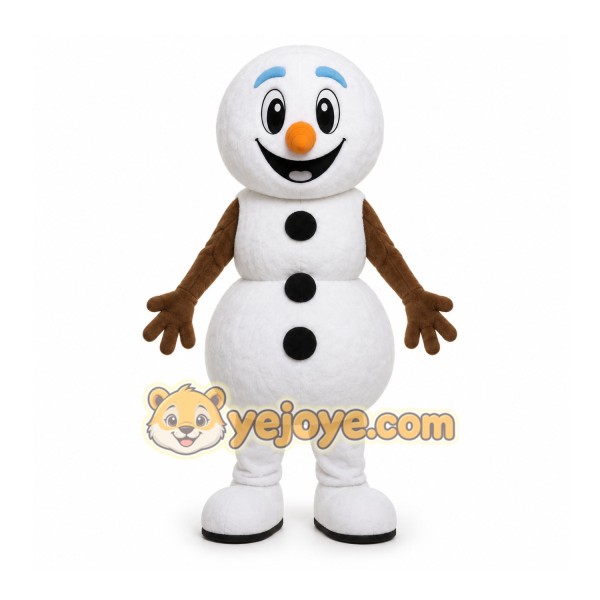 White Snowman Mascot Costume for Holiday Events White Snowman Mascot Costume for Holiday Events