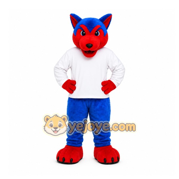 Blue Fox Mascot Costume for Sports Events