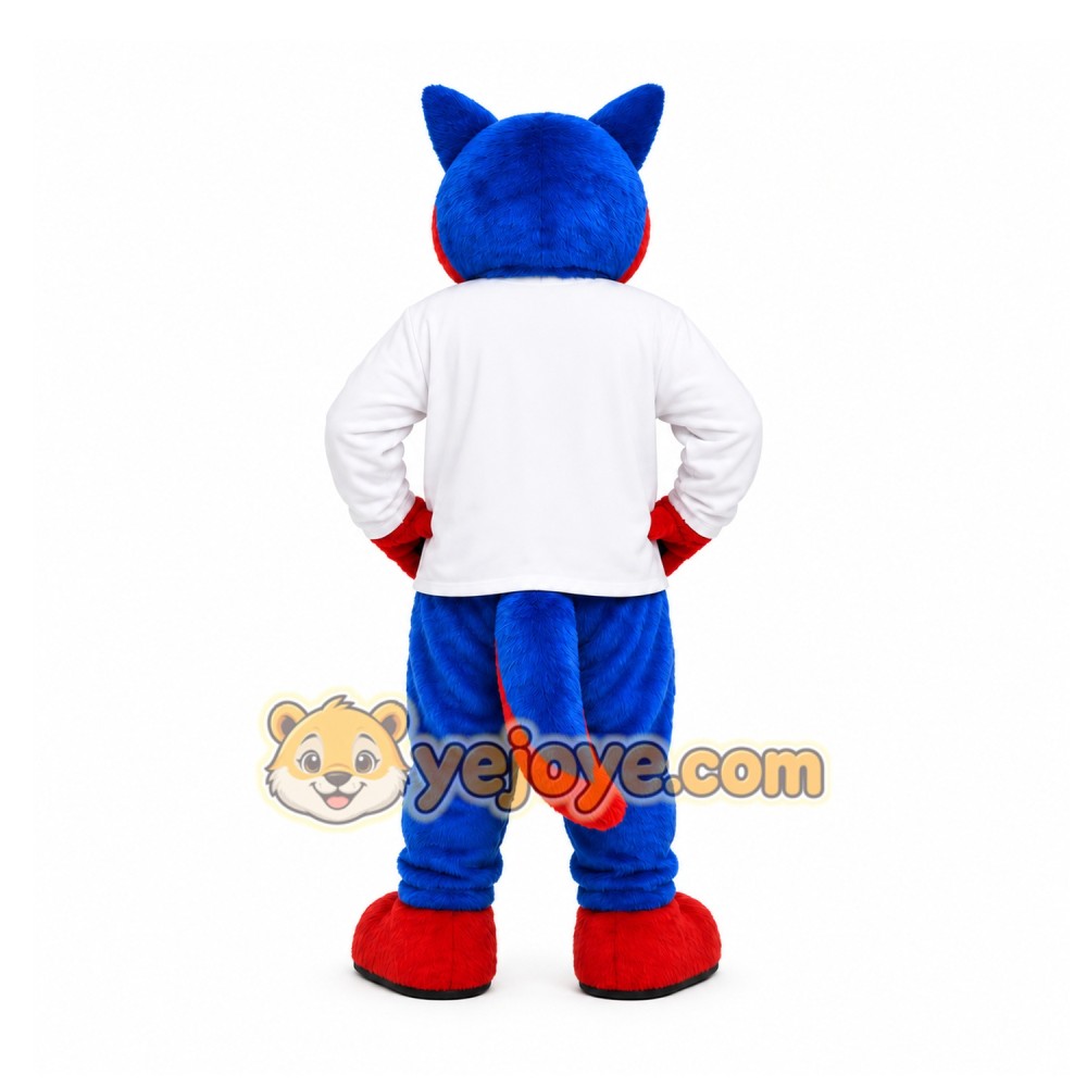 Blue Fox Mascot Costume for Sports Events