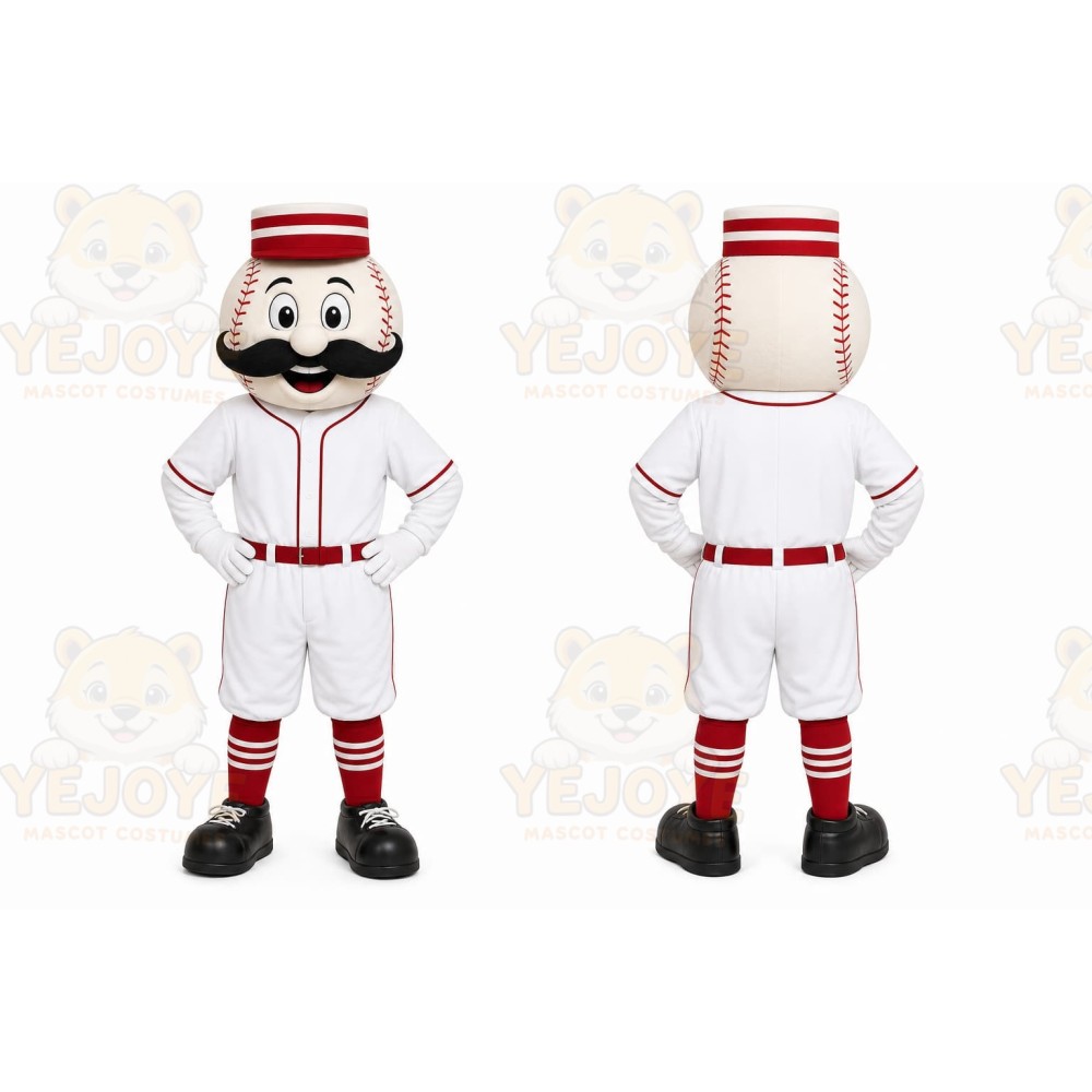 White Baseball Player Mascot Costume for Sports Events