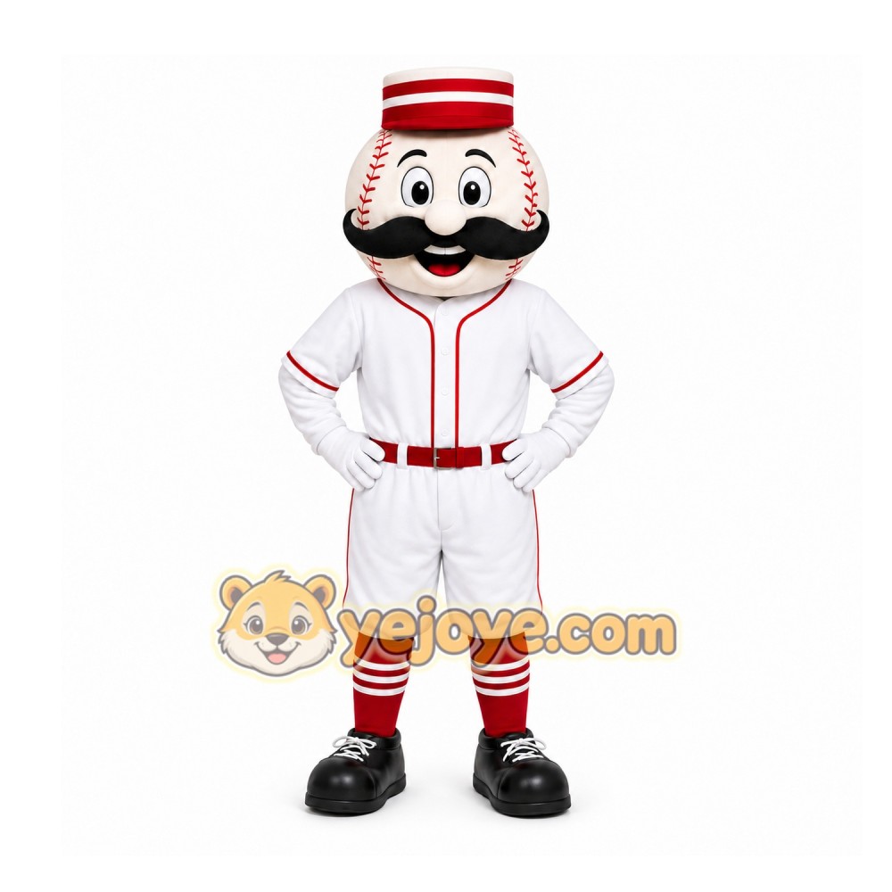 White Baseball Player Mascot Costume for Sports Events White Baseball Player Mascot Costume for Sports Events