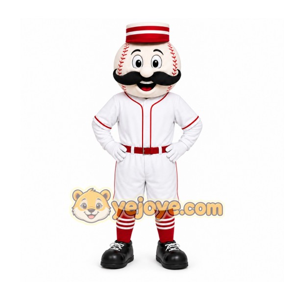 White Baseball Player Mascot Costume for Sports Events