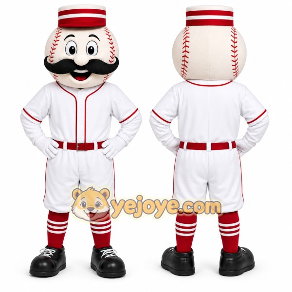 White Baseball Player Mascot Costume for Sports Events