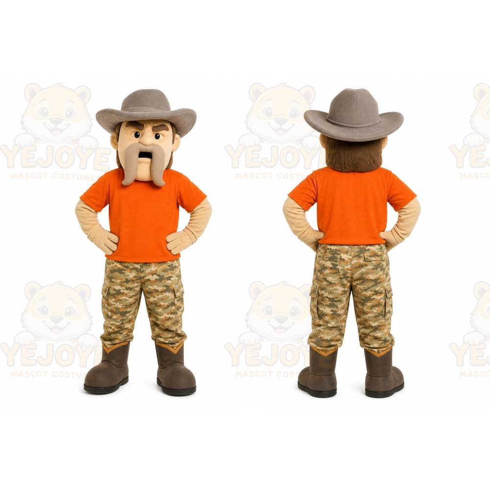 Orange Cowboy Mascot Costume for Events and Promotions