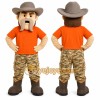 Orange Cowboy Mascot Costume for Events and Promotions