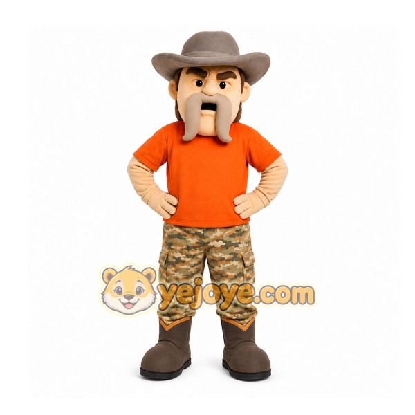 Orange Cowboy Mascot Costume for Events and Promotions