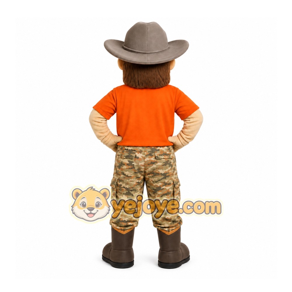 Orange Cowboy Mascot Costume for Events and Promotions