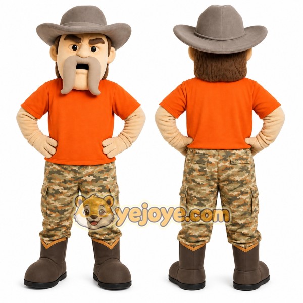 Orange Cowboy Mascot Costume for Events and Promotions