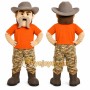 Orange Cowboy Mascot Costume for Events and Promotions