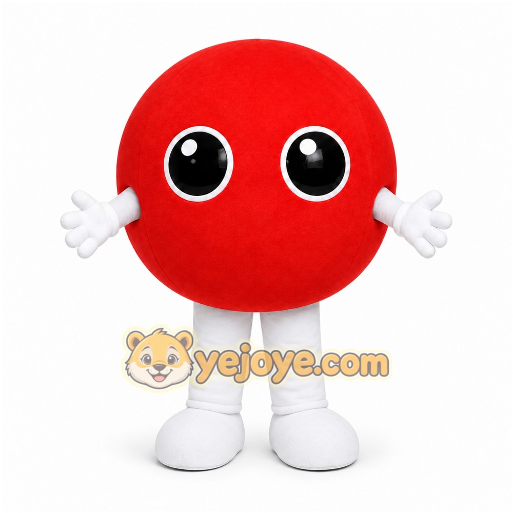 Red Red Ball Mascot Costume for Events and Promotions