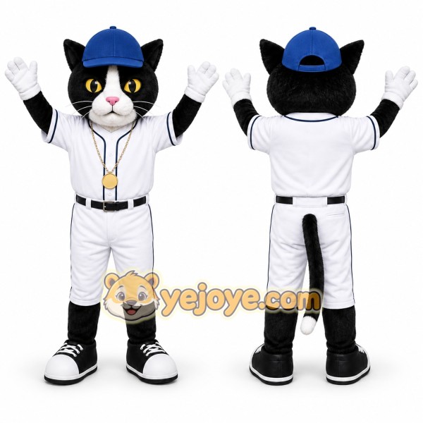 Black Cat Mascot Costume for Sports Events