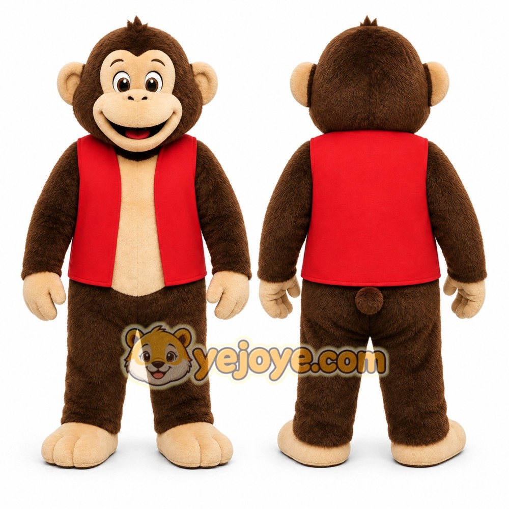 Brown Monkey Mascot Costume for Children's Events Brown Monkey Mascot Costume for Children's Events