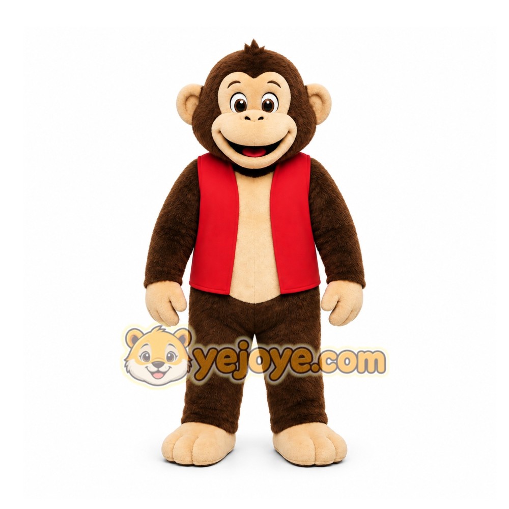 Brown Monkey Mascot Costume for Children's Events Brown Monkey Mascot Costume for Children's Events