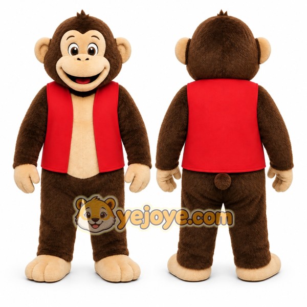 Brown Monkey Mascot Costume for Children's Events