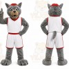 Gray Wolf Mascot Costume for Sports Events