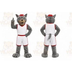 Gray Wolf Mascot Costume for Sports Events